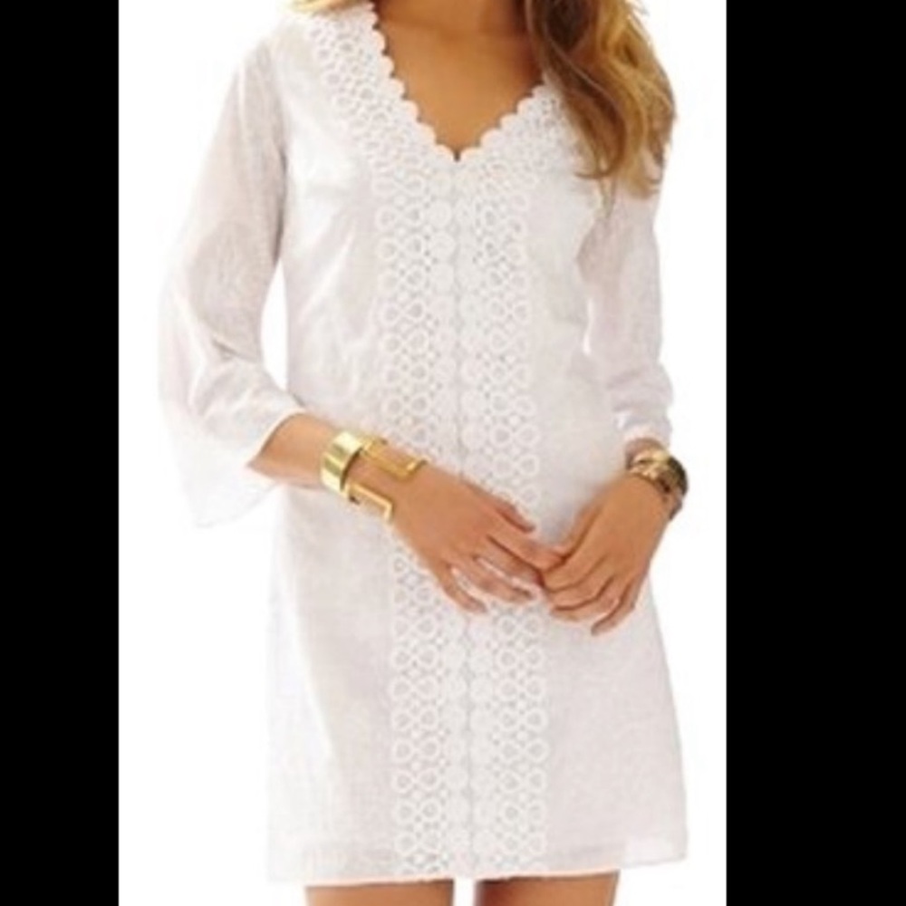 Lilly Pulitzer White Embroidered Tunic Dress Size S